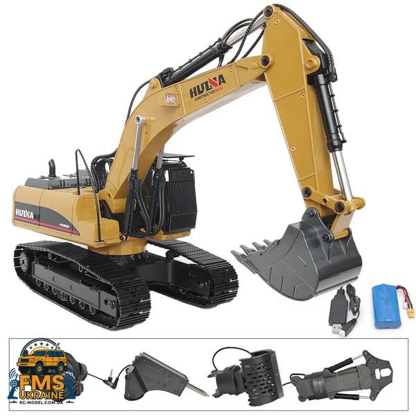 Радіокерована модель Huina 1580 RC екскаватор 1:14 RTR h1580 фото
