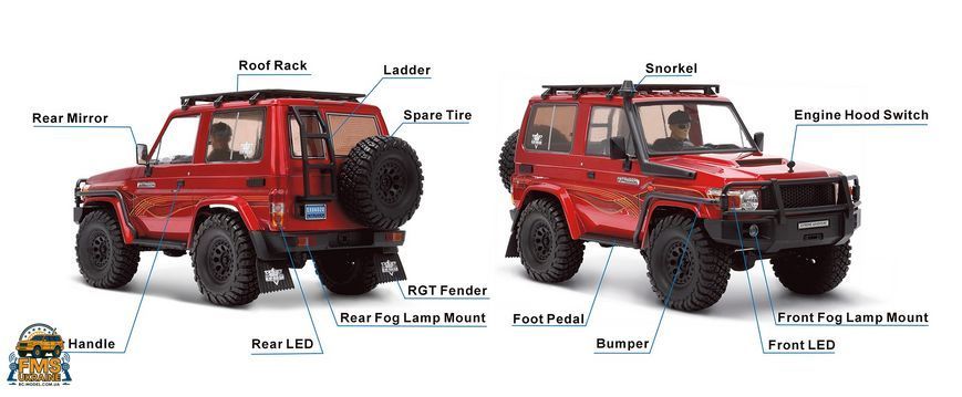 Машинка на радіокеруванні RGT INTRUDER 1:10 Toyota Land Cruiser 71 RC Rock Crawler RTR сірий EX86190G фото