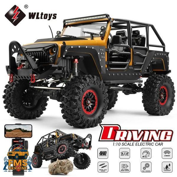 Машинка на радіокеруванні WLtoys 104026 Jeep Rubicon 1:10 4WD RTR жовтий 104026 yellow фото