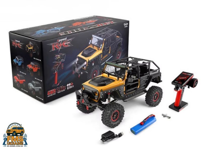 Машинка на радіокеруванні WLtoys 104026 Jeep Rubicon 1:10 4WD RTR жовтий 104026 yellow фото