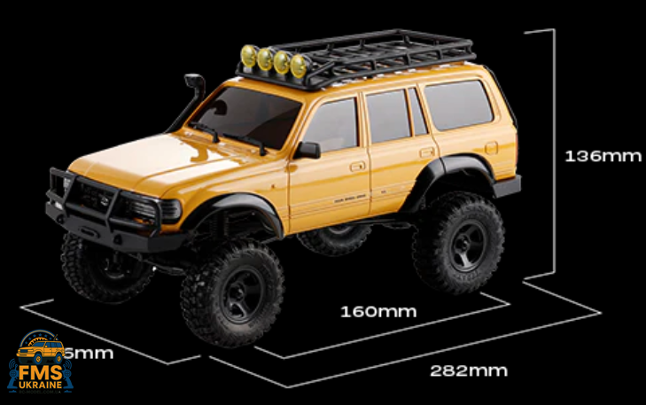 Машинка на радіокеруванні FMS 1:18&nbsp;TOYOYA&nbsp;LC80&nbsp;RTR Yellow V2 FMS11831RTRYLV2 фото