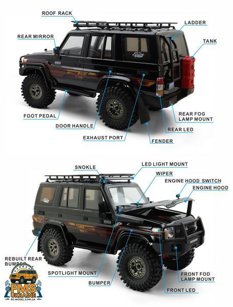 Машинка на радіокеруванні RGT RESCUER 1:10 Toyota Land Cruiser 76 RC Rock Crawler RTR сірий EX86190G фото