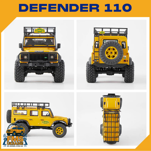 Машинка на радіокеруванні FMS 1:24 FCX24M Land Rover DEFENDER 110 Camel Trophy Edition RTR  FMS12482RTRYL фото
