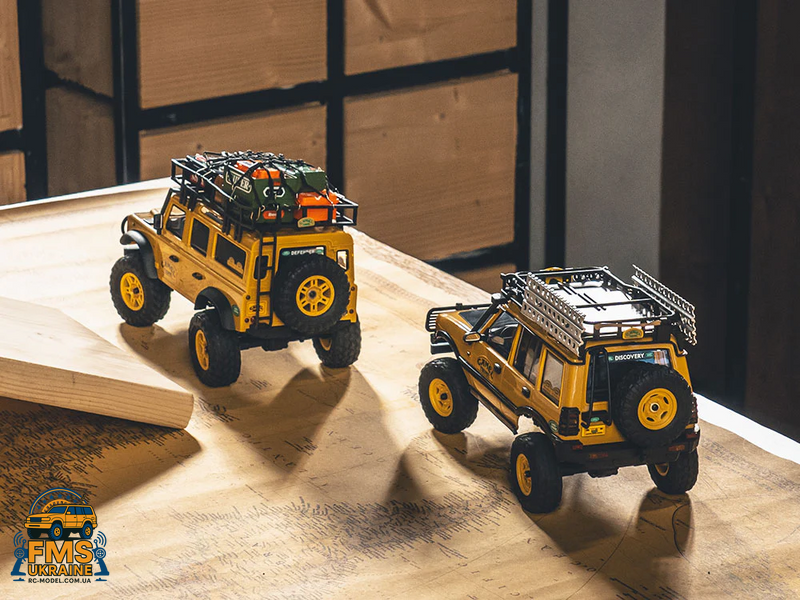 Машинка на радіокеруванні FMS 1:24 FCX24M Land Rover DEFENDER 110 Camel Trophy Edition RTR  FMS12482RTRYL фото