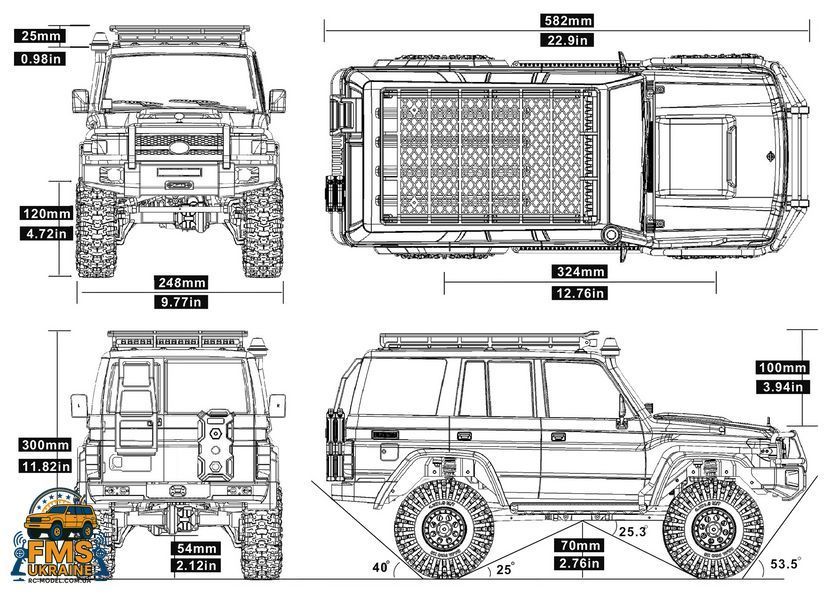 Машинка на радіокеруванні RGT RESCUER 1:10 Toyota Land Cruiser 76 RC Rock Crawler RTR сірий EX86190G фото