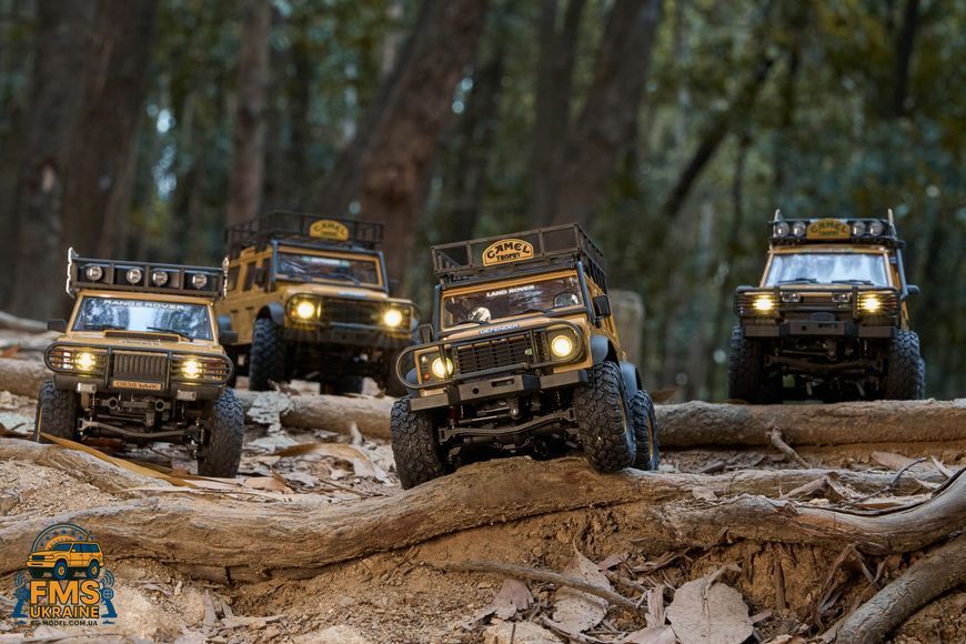 Машинка на радіокеруванні FMS 1:24 FCX24M Land Rover DEFENDER 110 Camel Trophy Edition RTR  FMS12482RTRYL фото