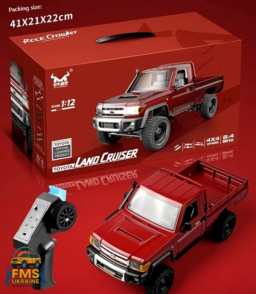Машинка на радіокеруванні MN82 Toyota Land Cruiser 79 1:12 Червоний MN82-R фото
