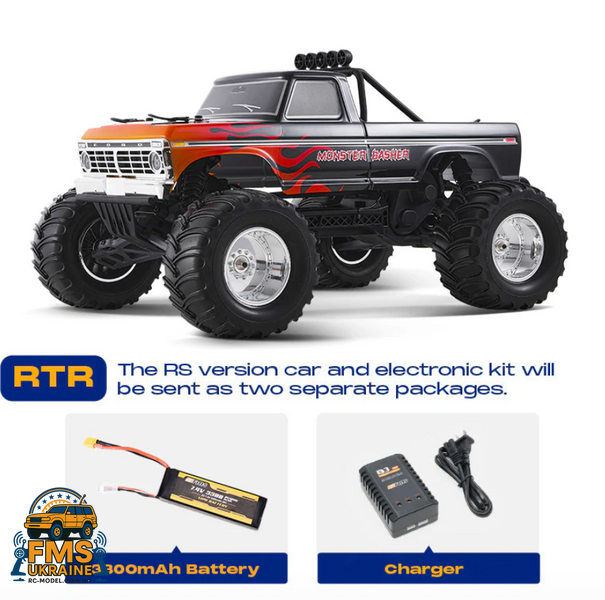 Машинка на радіокеруванні FMS 1:10 Ford F100 Monster Truck RTR 2WD FMS11023RSBK-BL фото
